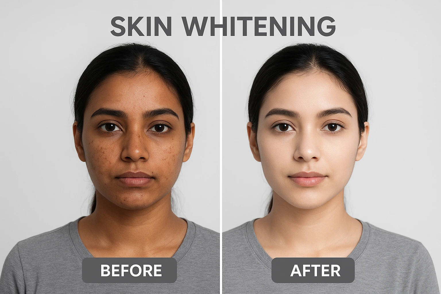 Skin Whitening Results before and after